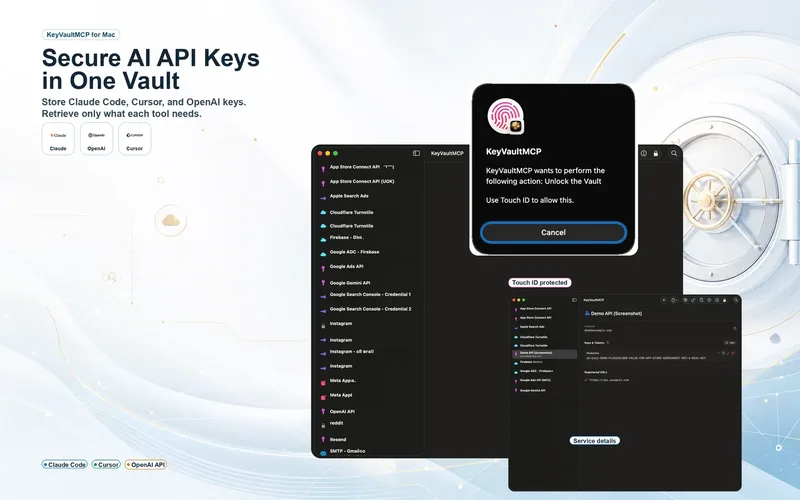 KeyVaultMCP — API key manager that never shows keys to AI