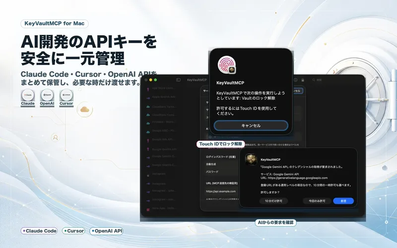 KeyVaultMCP — AIに鍵を見せないAPIキーマネージャー
